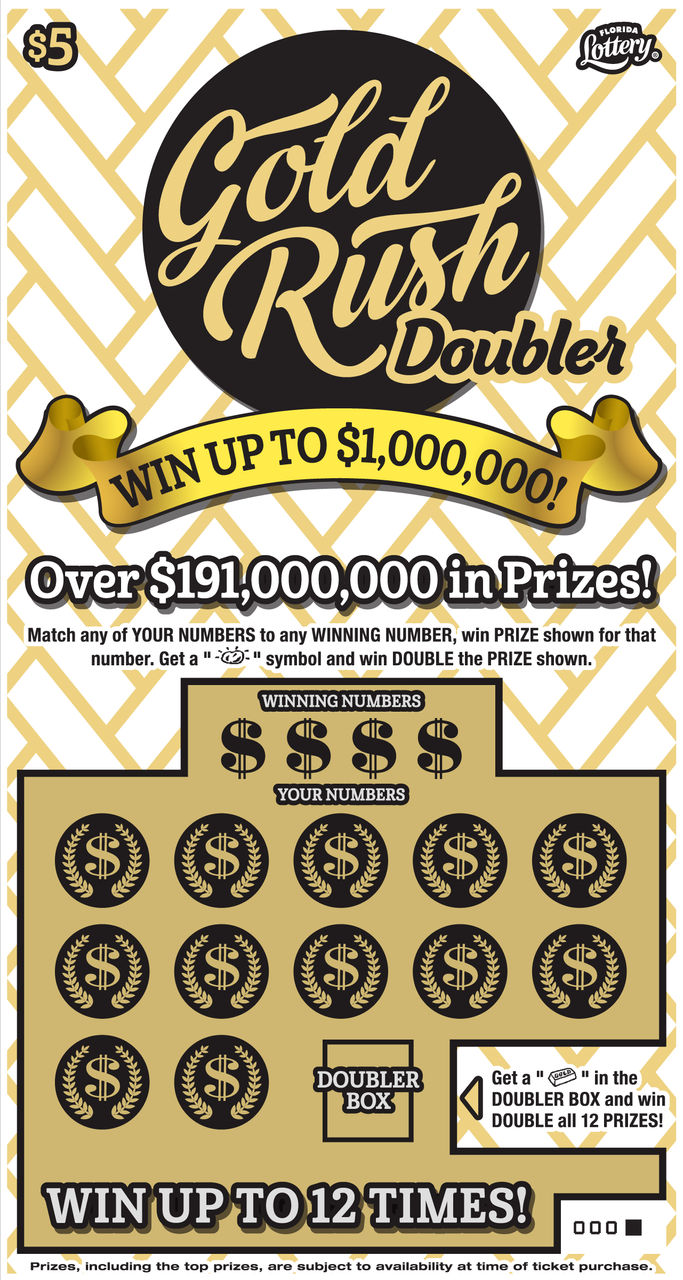 $5 GOLD RUSH DOUBLER: scratch-off ticket