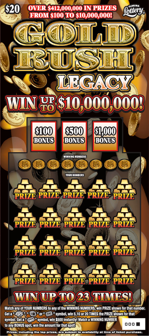 GOLD RUSH LEGACY: scratch-off ticket
