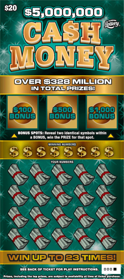 $5,000,000 CA$H MONEY: scratch-off ticket