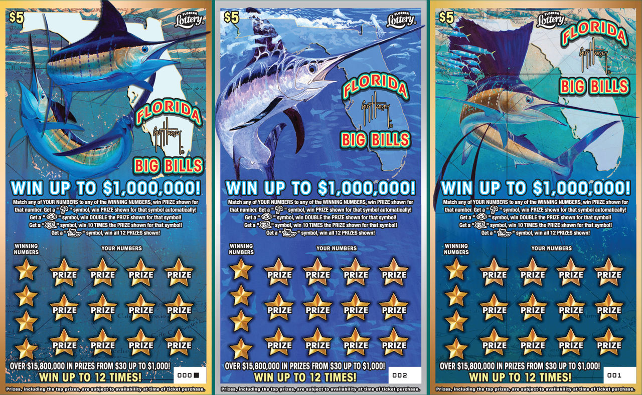 GUY HARVEY $1M FLORIDA BIG BILLS: scratch-off ticket