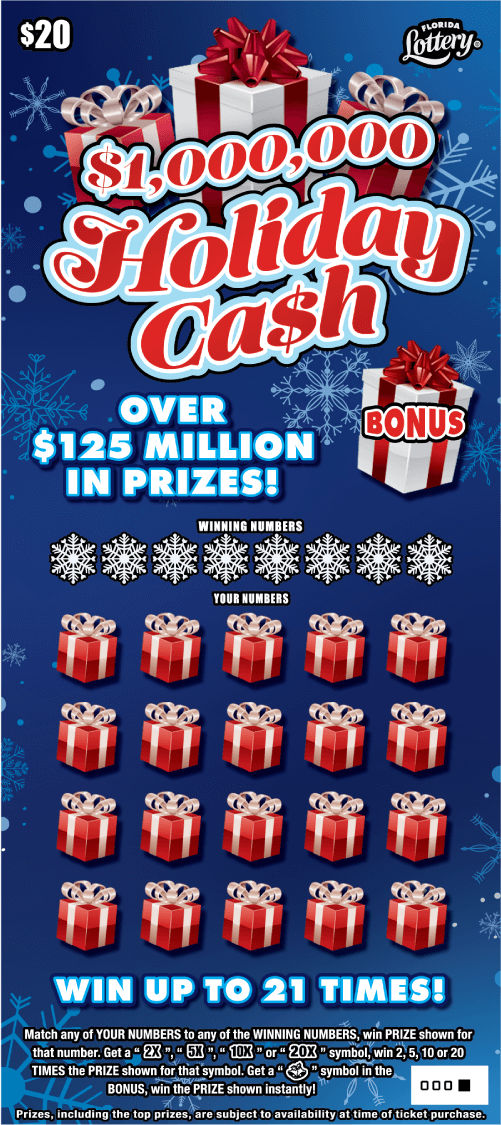 $1,000,000 HOLIDAY CA$H: scratch-off ticket