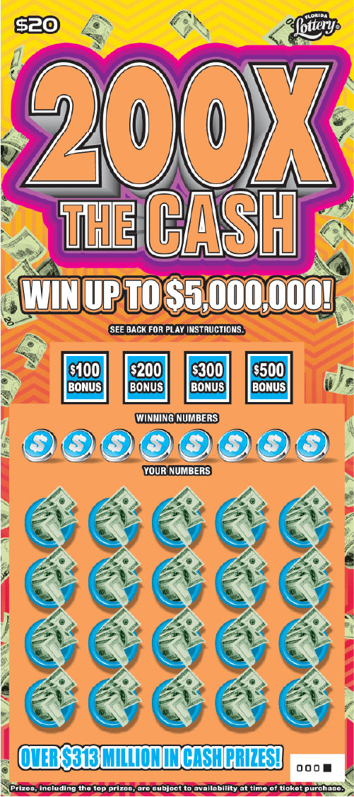 200X THE CASH: scratch-off ticket