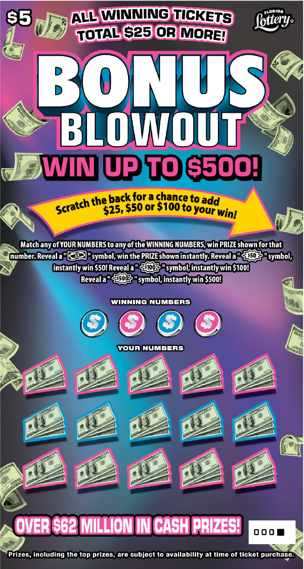 BONUS BLOWOUT: scratch-off ticket