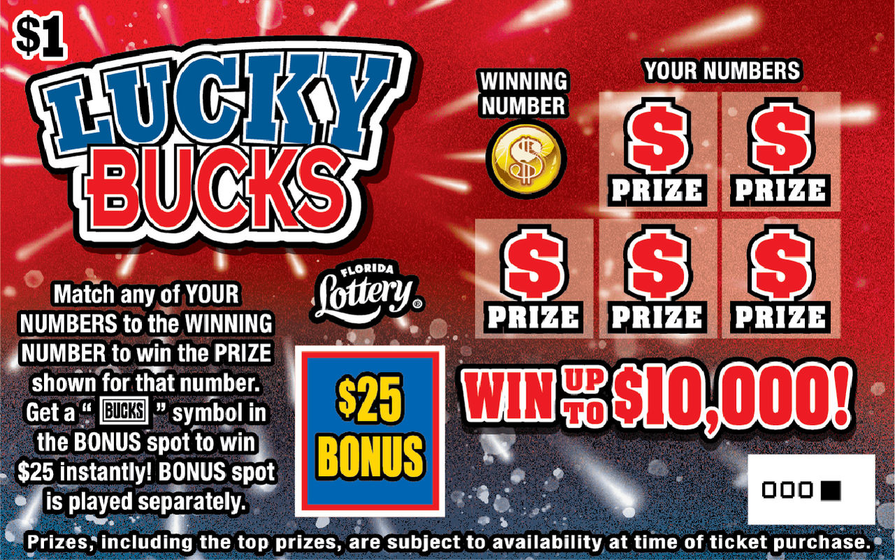LUCKY BUCKS: scratch-off ticket