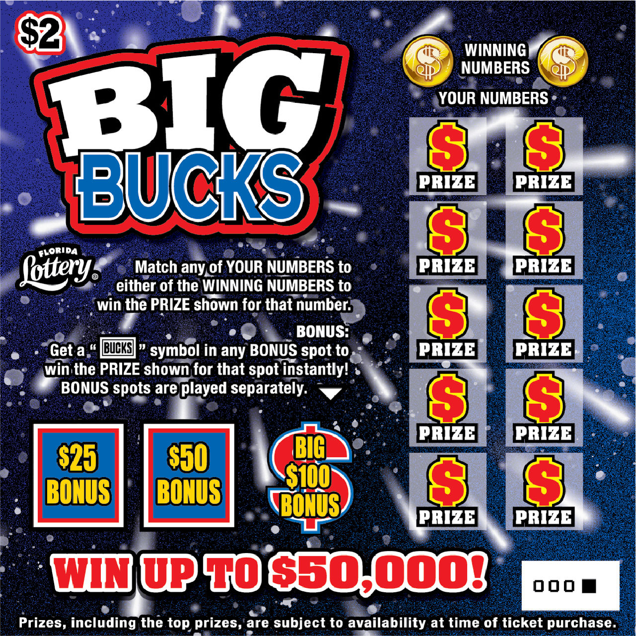 BIG BUCKS: scratch-off ticket