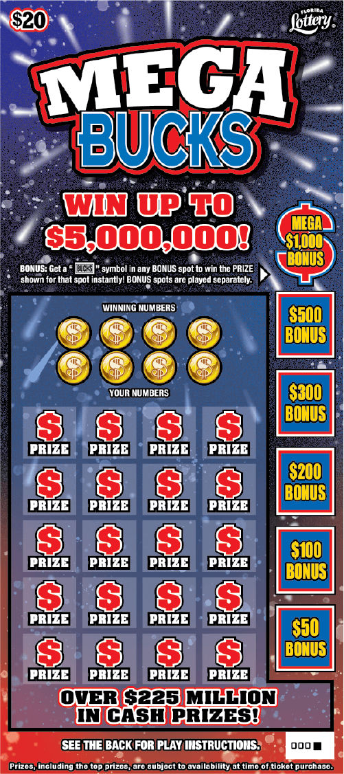MEGA BUCKS: scratch-off ticket