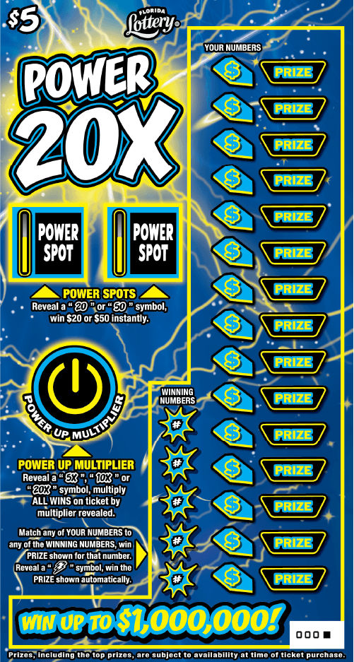POWER 20X: scratch-off ticket