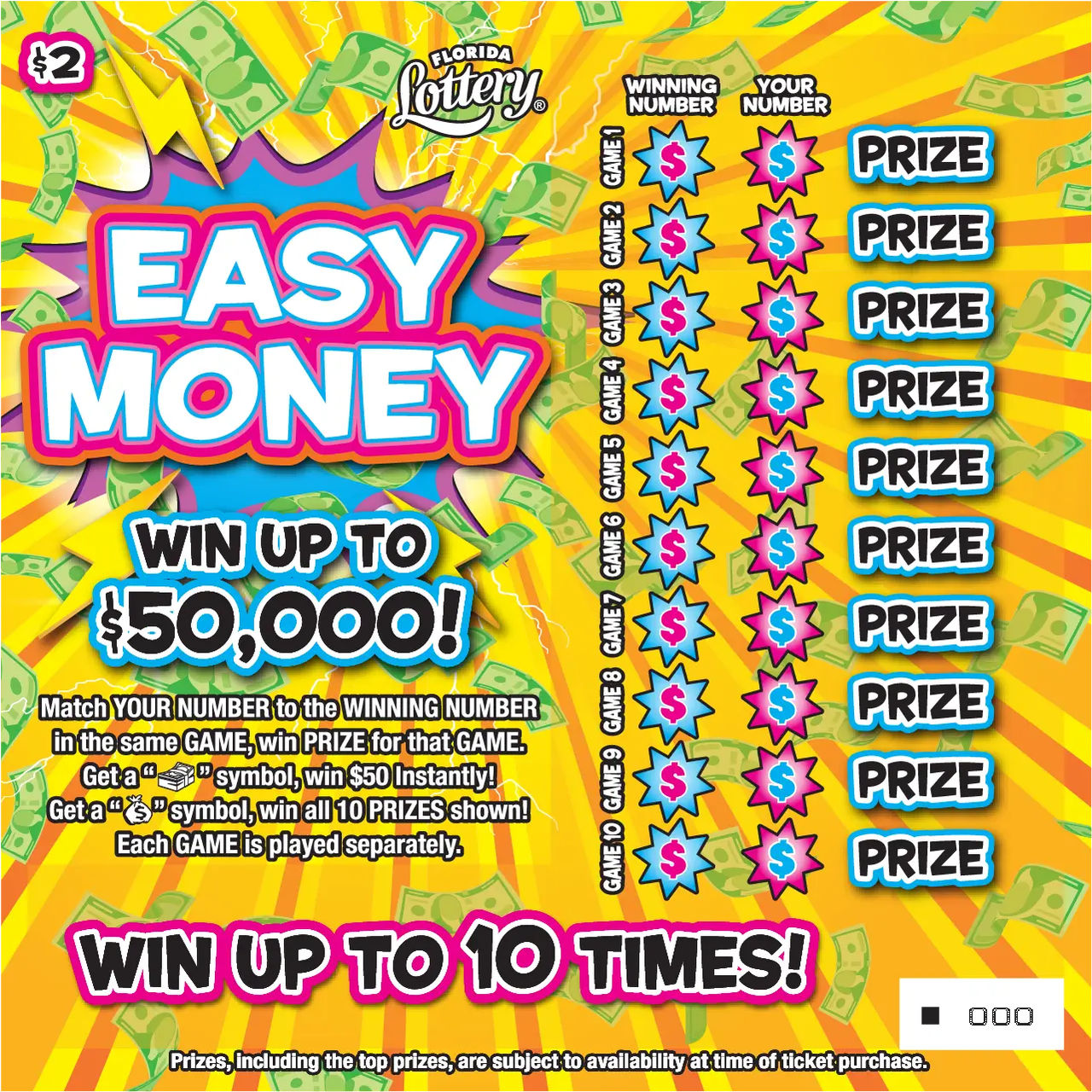 EASY MONEY: scratch-off ticket